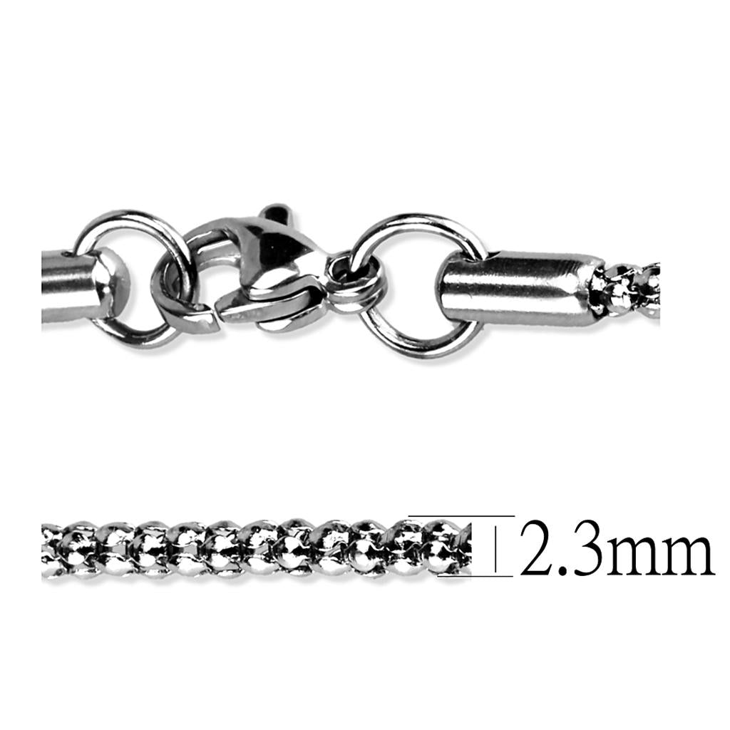 TK2424 - High polished (no plating) Stainless Steel Chain with No Stone-2
