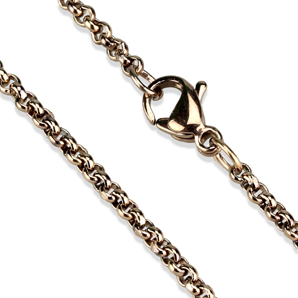 TK2425R - IP Rose Gold(Ion Plating) Stainless Steel Chain with No Stone-1
