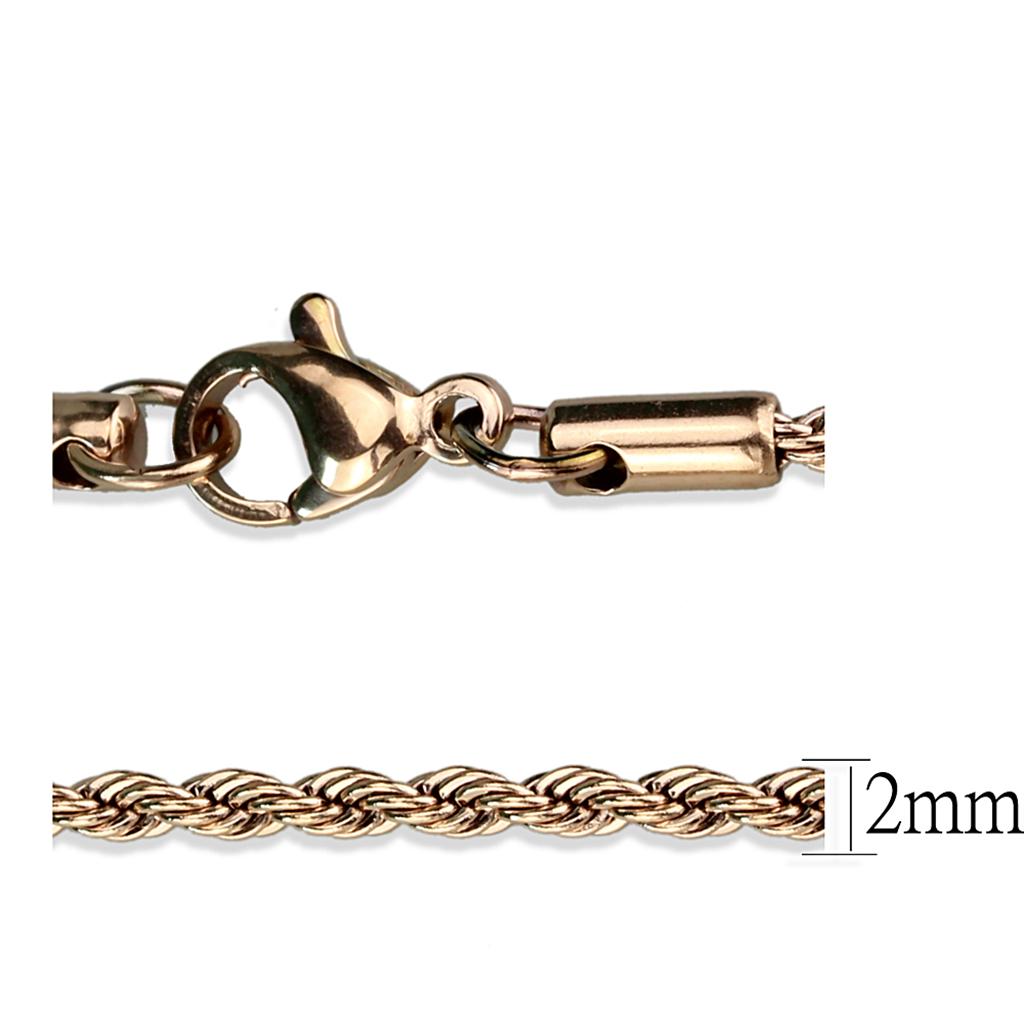 TK2426R - IP Rose Gold(Ion Plating) Stainless Steel Chain with No Stone-2