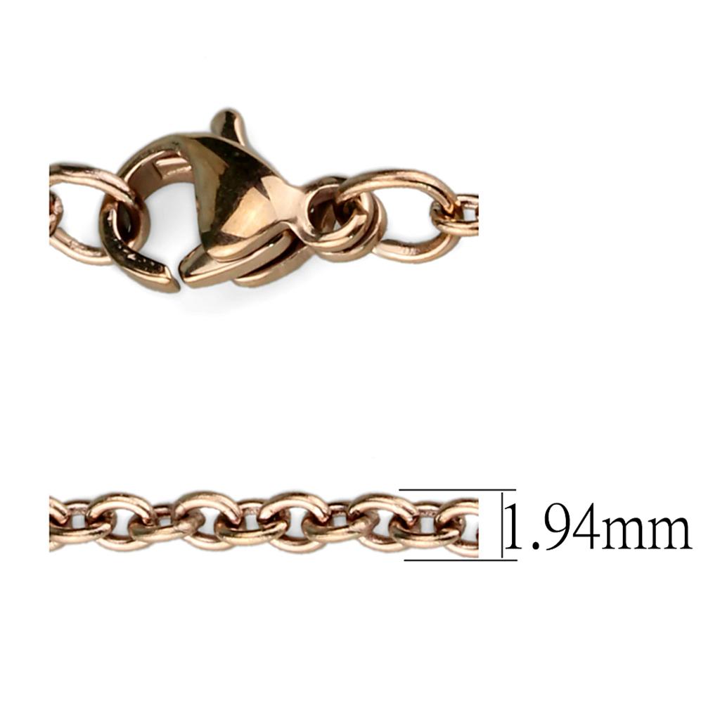 TK2428R - IP Rose Gold(Ion Plating) Stainless Steel Chain with No Stone-2