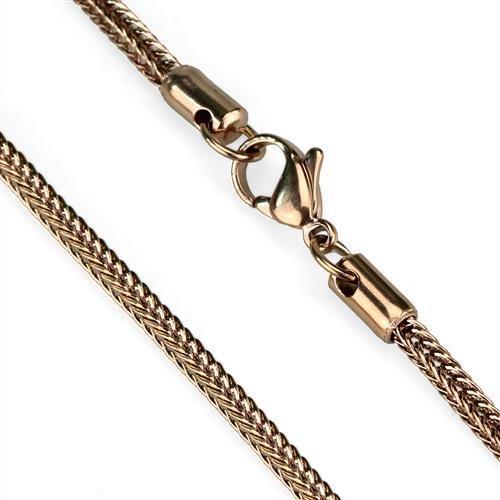 TK2430R - IP Rose Gold(Ion Plating) Stainless Steel Chain with No Stone-1