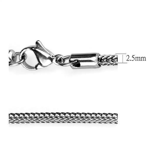 TK2430 - High polished (no plating) Stainless Steel Chain with No Stone-2