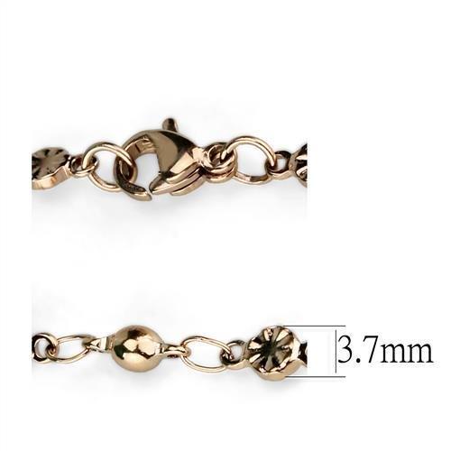 TK2432R - IP Rose Gold(Ion Plating) Stainless Steel Chain with No Stone-2