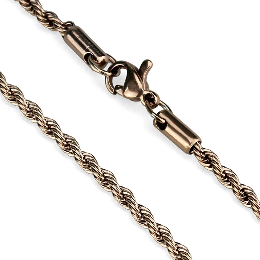 TK2433R - IP Rose Gold(Ion Plating) Stainless Steel Chain with No Stone-1