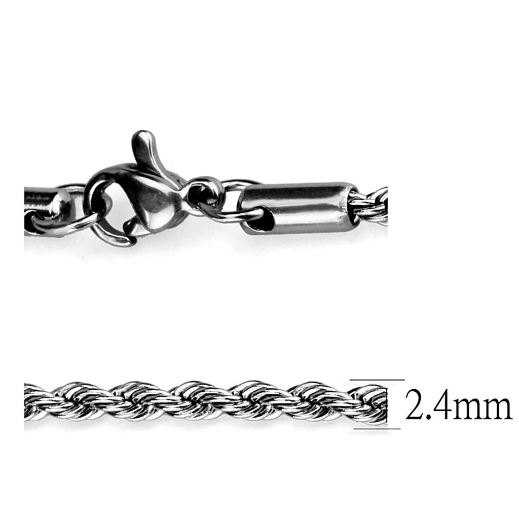 TK2433 - High polished (no plating) Stainless Steel Chain with No Stone-2