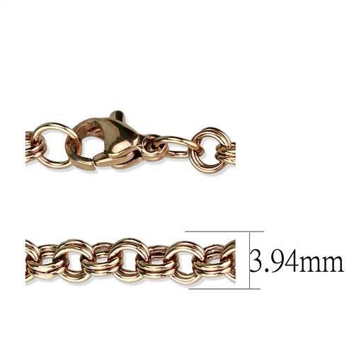 TK2438R - IP Rose Gold(Ion Plating) Stainless Steel Chain with No Stone-2