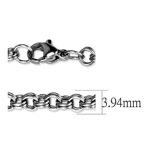TK2438 - High polished (no plating) Stainless Steel Chain with No Stone-2