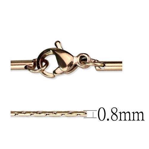 TK2439R - IP Rose Gold(Ion Plating) Stainless Steel Chain with No Stone-2