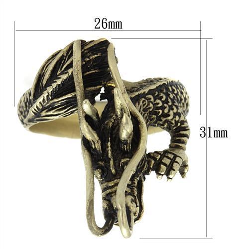 TK2444 - IP Antique Copper Stainless Steel Ring with Epoxy  in Jet-1
