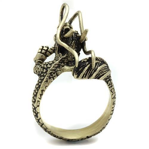 TK2444 - IP Antique Copper Stainless Steel Ring with Epoxy  in Jet-3
