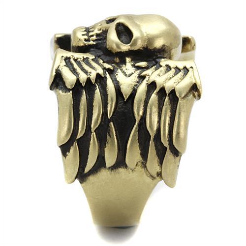 TK2445 - IP Antique Copper Stainless Steel Ring with Epoxy  in Jet-3