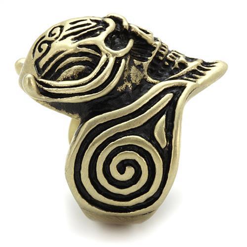TK2446 - IP Antique Copper Stainless Steel Ring with Epoxy  in Jet-3
