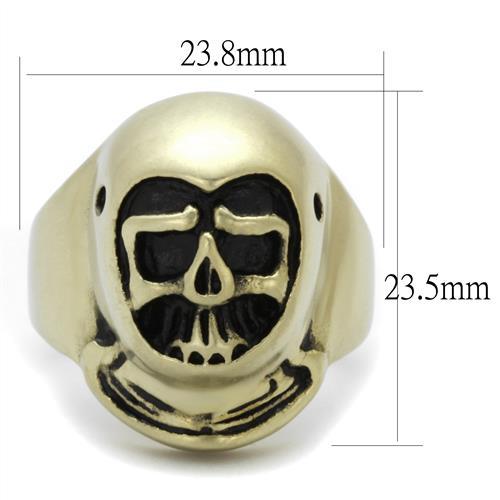 TK2447 - IP Antique Copper Stainless Steel Ring with Epoxy  in Jet-1