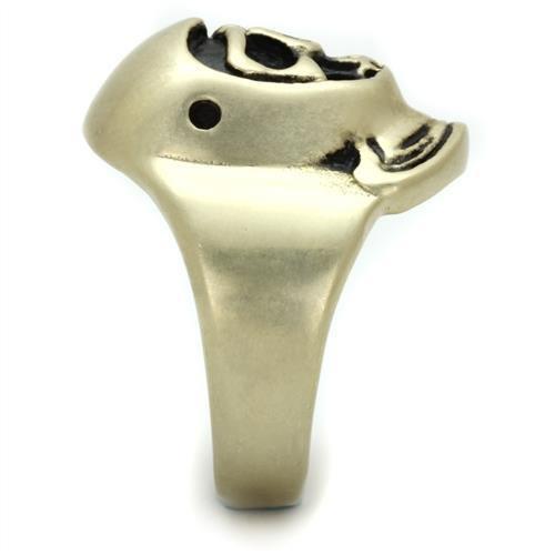 TK2447 - IP Antique Copper Stainless Steel Ring with Epoxy  in Jet-3