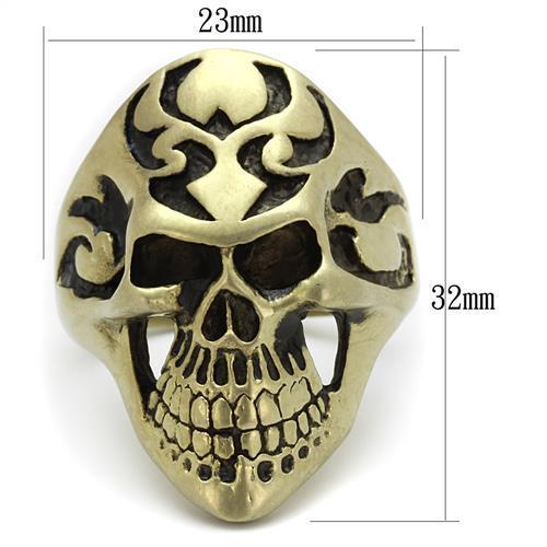 TK2448 - IP Antique Copper Stainless Steel Ring with Epoxy  in Jet-1
