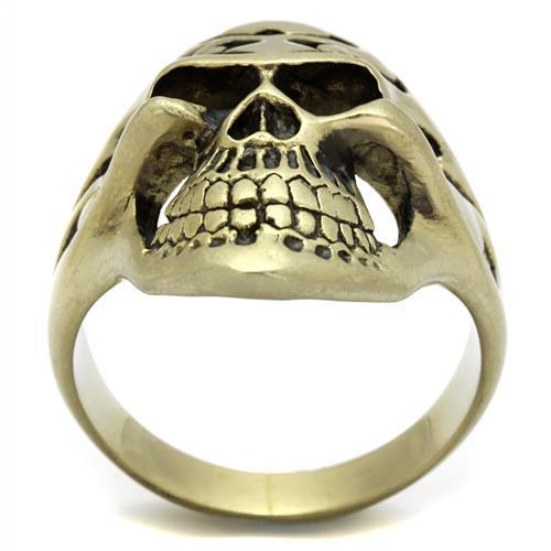 TK2448 - IP Antique Copper Stainless Steel Ring with Epoxy  in Jet-2