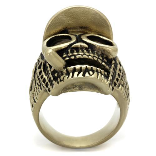 TK2449 - IP Antique Copper Stainless Steel Ring with Epoxy  in Jet-2