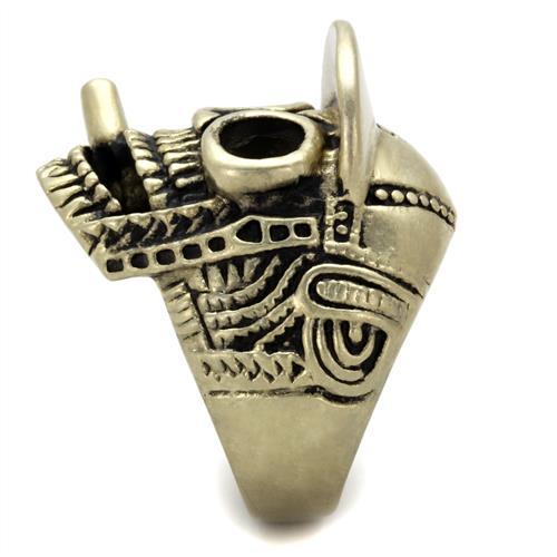 TK2449 - IP Antique Copper Stainless Steel Ring with Epoxy  in Jet-3
