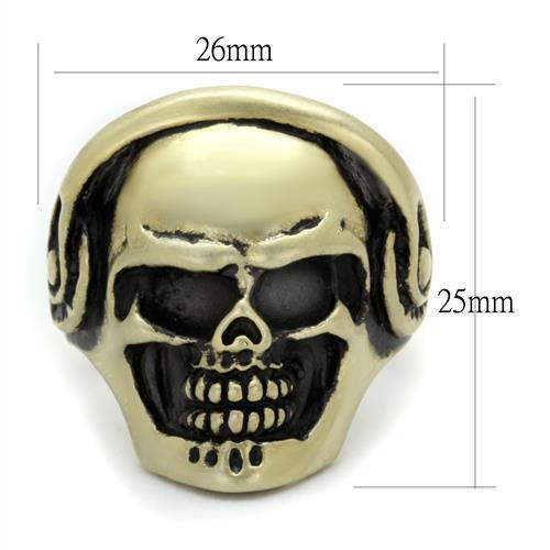 TK2451 - IP Antique Copper Stainless Steel Ring with Epoxy  in Jet-1