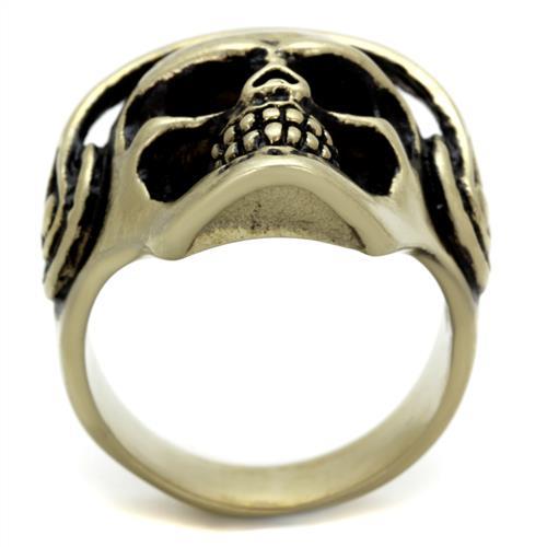 TK2451 - IP Antique Copper Stainless Steel Ring with Epoxy  in Jet-2