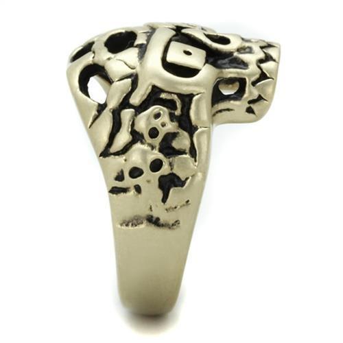 TK2452 - IP Antique Copper Stainless Steel Ring with Epoxy  in Jet-3