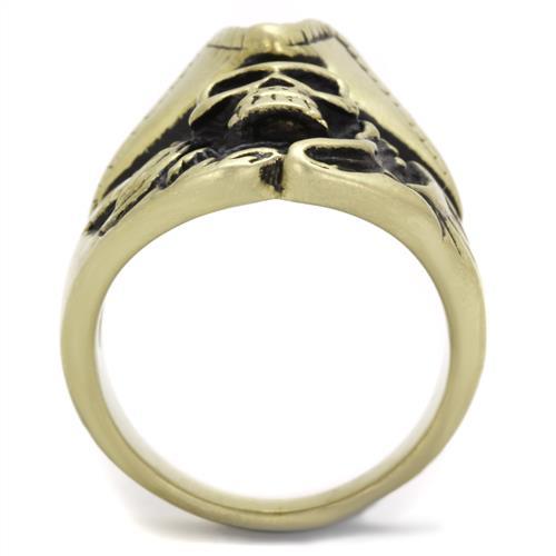 TK2453 - IP Antique Copper Stainless Steel Ring with Epoxy  in Jet-2