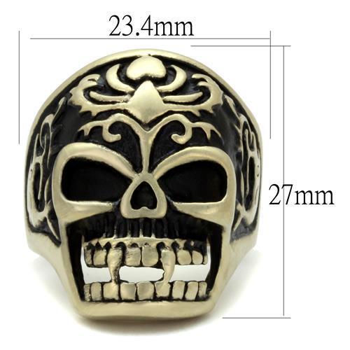 TK2454 - IP Antique Copper Stainless Steel Ring with Epoxy  in Jet-1