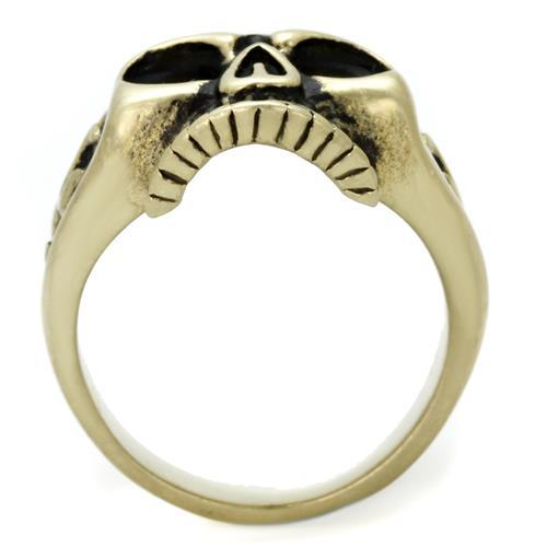 TK2455 - IP Antique Copper Stainless Steel Ring with Epoxy  in Jet-2