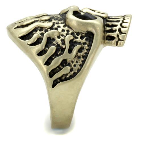 TK2455 - IP Antique Copper Stainless Steel Ring with Epoxy  in Jet-3