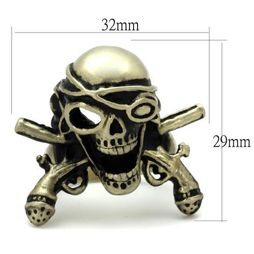 TK2456 - IP Antique Copper Stainless Steel Ring with Epoxy  in Jet-1
