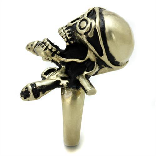 TK2456 - IP Antique Copper Stainless Steel Ring with Epoxy  in Jet-4