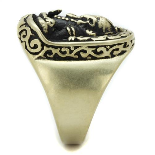 TK2457 - IP Antique Copper Stainless Steel Ring with Epoxy  in Jet-3