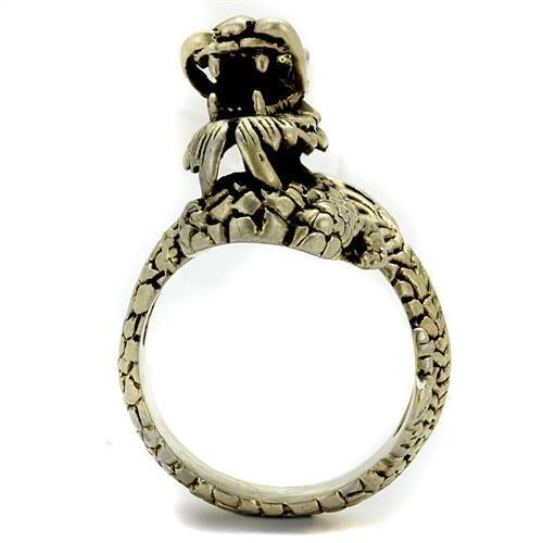 TK2458 - IP Antique Copper Stainless Steel Ring with Epoxy  in Jet-2