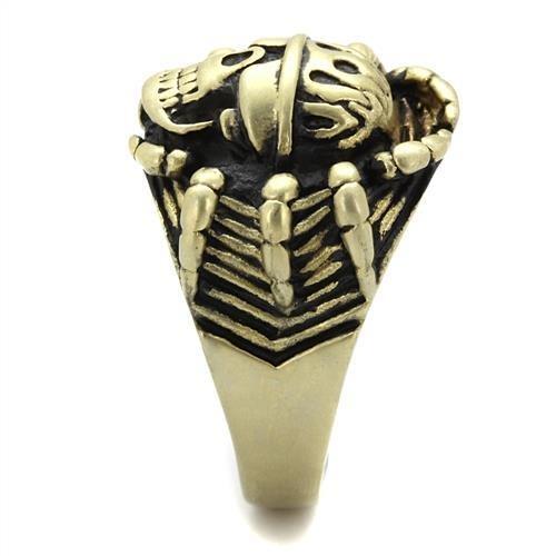 TK2461 - IP Antique Copper Stainless Steel Ring with Epoxy  in Jet-3