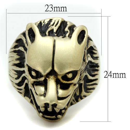 TK2462 - IP Antique Copper Stainless Steel Ring with Epoxy  in Jet-1