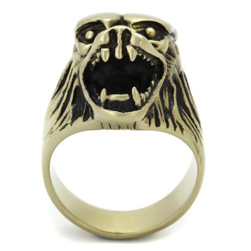 TK2462 - IP Antique Copper Stainless Steel Ring with Epoxy  in Jet-2