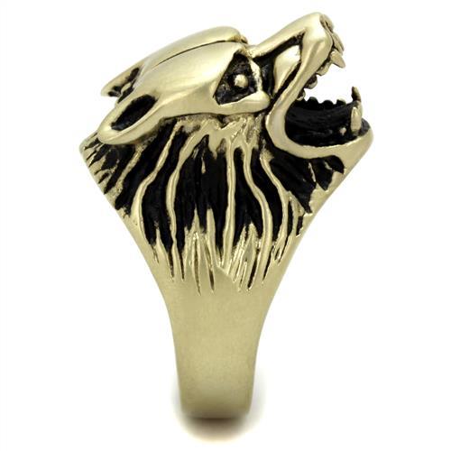 TK2462 - IP Antique Copper Stainless Steel Ring with Epoxy  in Jet-3