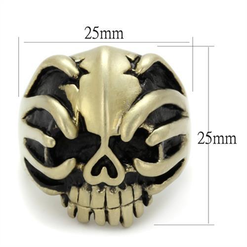 TK2463 - IP Antique Copper Stainless Steel Ring with Epoxy  in Jet-1