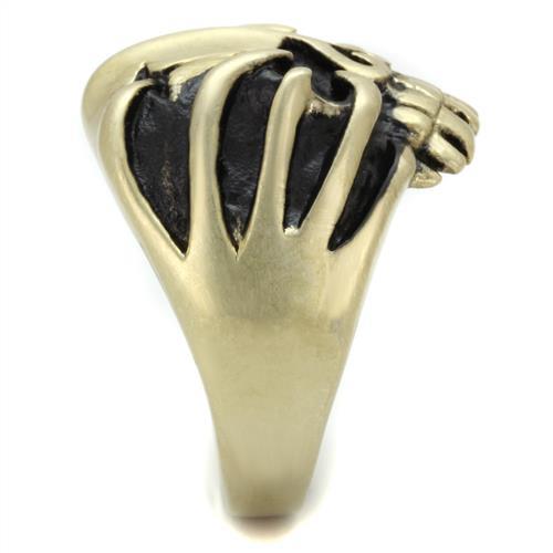 TK2463 - IP Antique Copper Stainless Steel Ring with Epoxy  in Jet-3