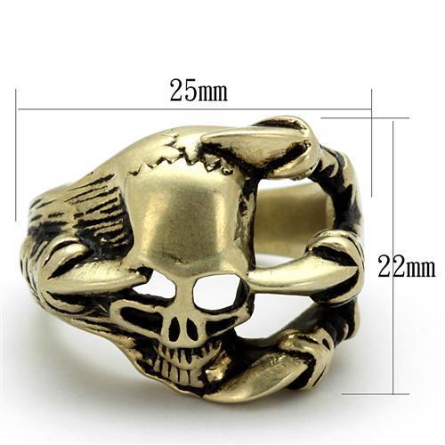 TK2464 - IP Antique Copper Stainless Steel Ring with Epoxy  in Jet-1