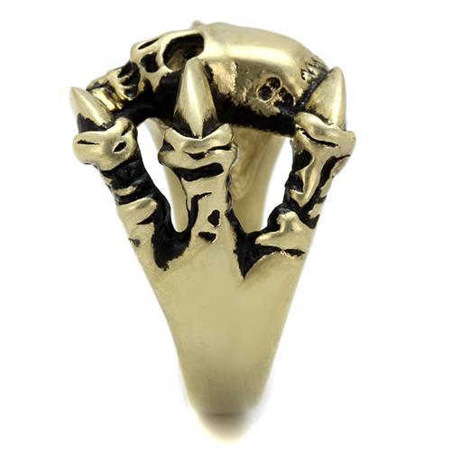 TK2464 - IP Antique Copper Stainless Steel Ring with Epoxy  in Jet-4