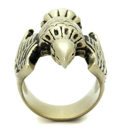 TK2466 - IP Antique Copper Stainless Steel Ring with Epoxy  in Jet-2