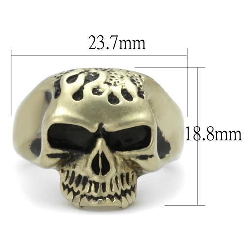 TK2467 - IP Antique Copper Stainless Steel Ring with Epoxy  in Jet-1
