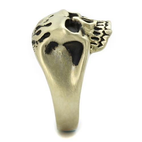 TK2467 - IP Antique Copper Stainless Steel Ring with Epoxy  in Jet-3