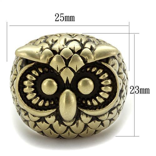 TK2468 - IP Antique Copper Stainless Steel Ring with Epoxy  in Jet-1