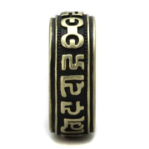 TK2471 - IP Antique Copper Stainless Steel Ring with Epoxy  in Jet-3
