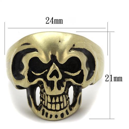 TK2472 - IP Antique Copper Stainless Steel Ring with Epoxy  in Jet-1
