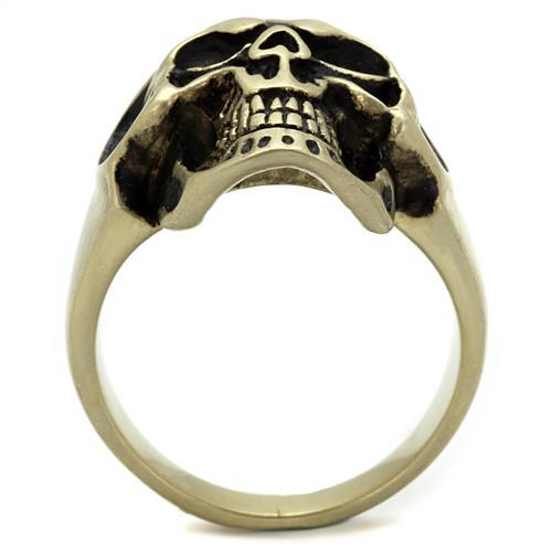 TK2472 - IP Antique Copper Stainless Steel Ring with Epoxy  in Jet-2