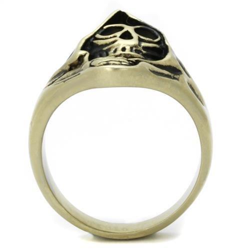 TK2474 - IP Antique Copper Stainless Steel Ring with Epoxy  in Jet-2