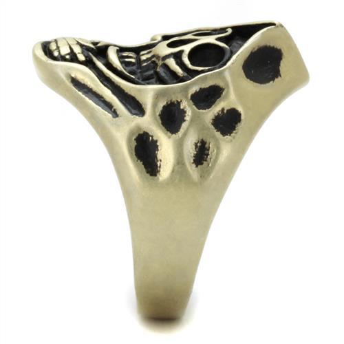 TK2474 - IP Antique Copper Stainless Steel Ring with Epoxy  in Jet-3